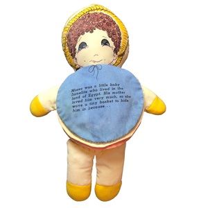 Vintage Moses Cloth Doll tells religious story in 6 cloth pages dated 1986